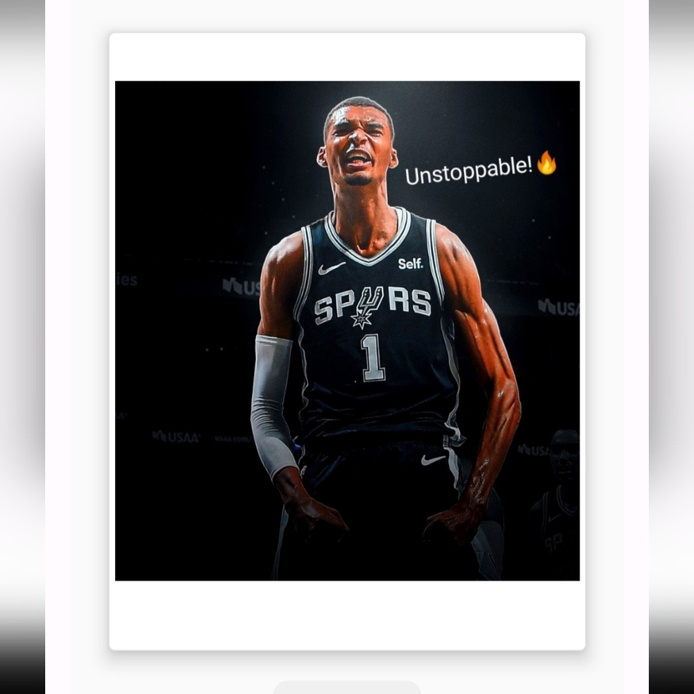 NEW!💯 VICTOR WEMBANYAMA SPURS UNSTOPPABLE!🔥GLOSSY SELF-CREATED 8.5x11 POSTER!